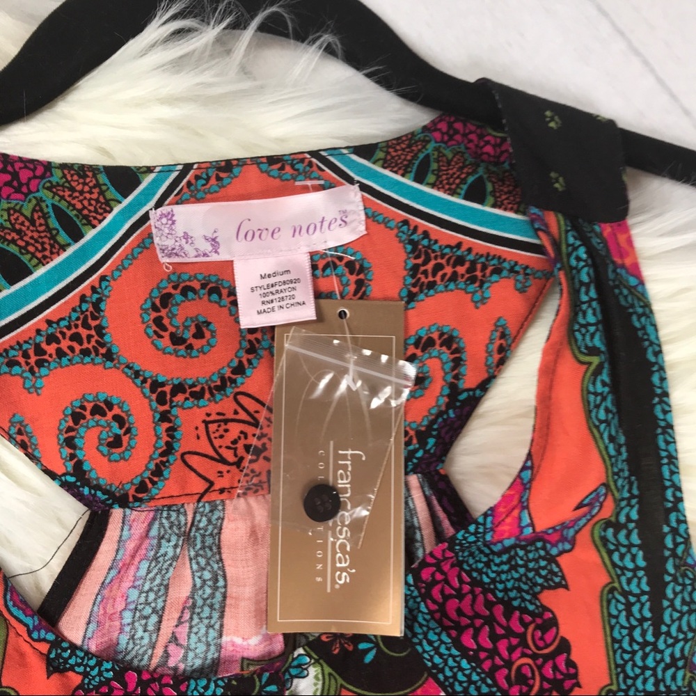 Francesca’s Summer Paisley Racer Back Button Down - Picture 5 of 7